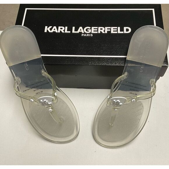 Karl Lagerfeld WYLDA White Transparent Slip On Sandal - Picture 6 of 9